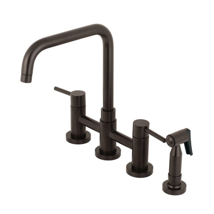 Concord K Two-Handle 4-Hole Deck Mount Side Sprayer Bridge Kitchen Faucet