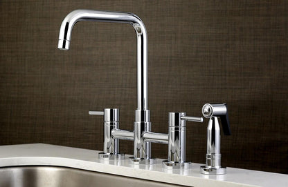 Concord K Two-Handle 4-Hole Deck Mount Side Sprayer Bridge Kitchen Faucet