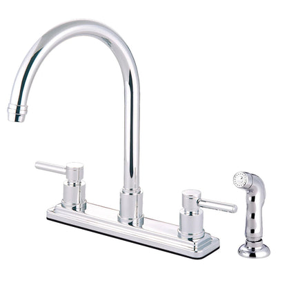 Concord P Two-Handle 4-Hole Deck Mount 8" Centerset Side Sprayer Kitchen Faucet