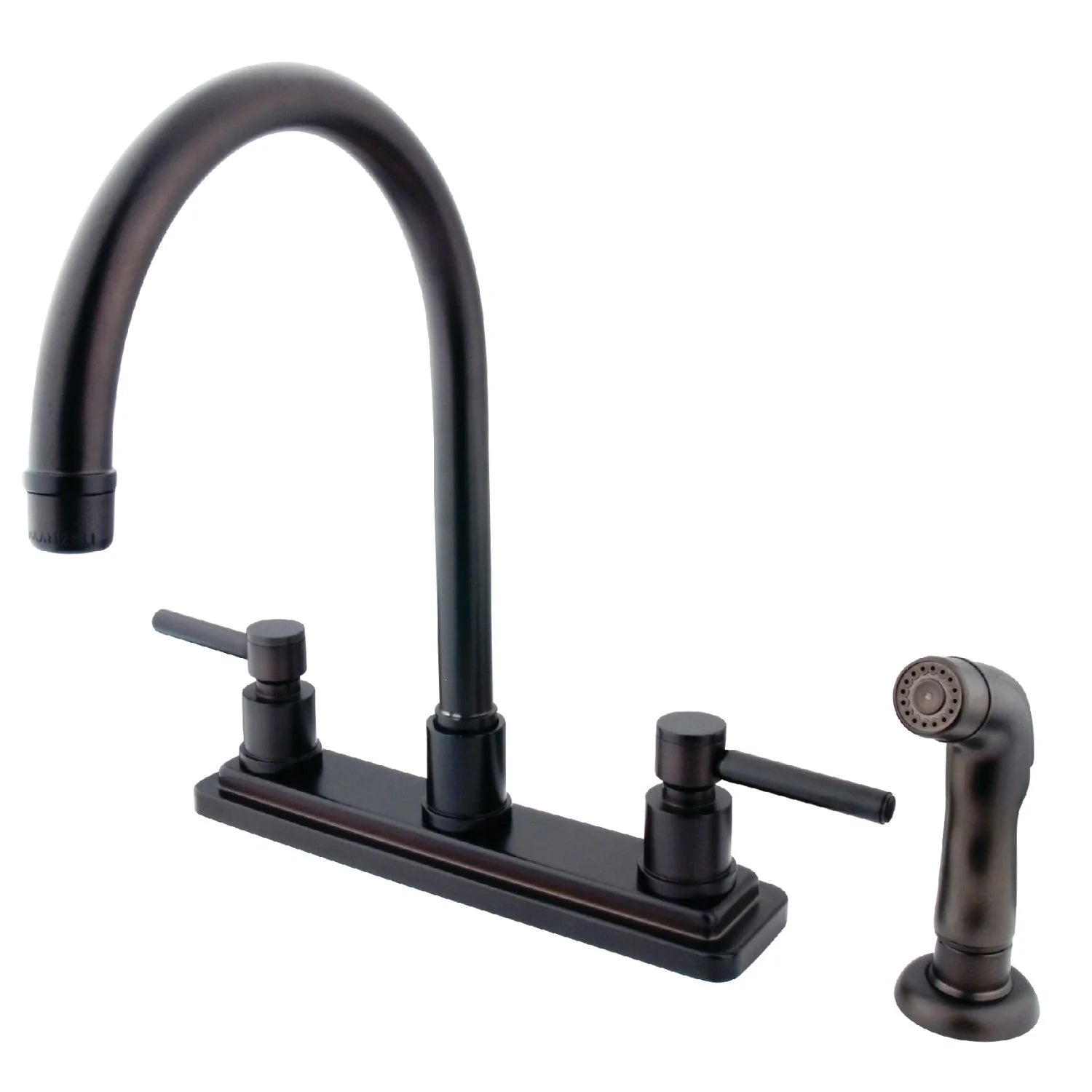 Concord P Two-Handle 4-Hole Deck Mount 8" Centerset Side Sprayer Kitchen Faucet