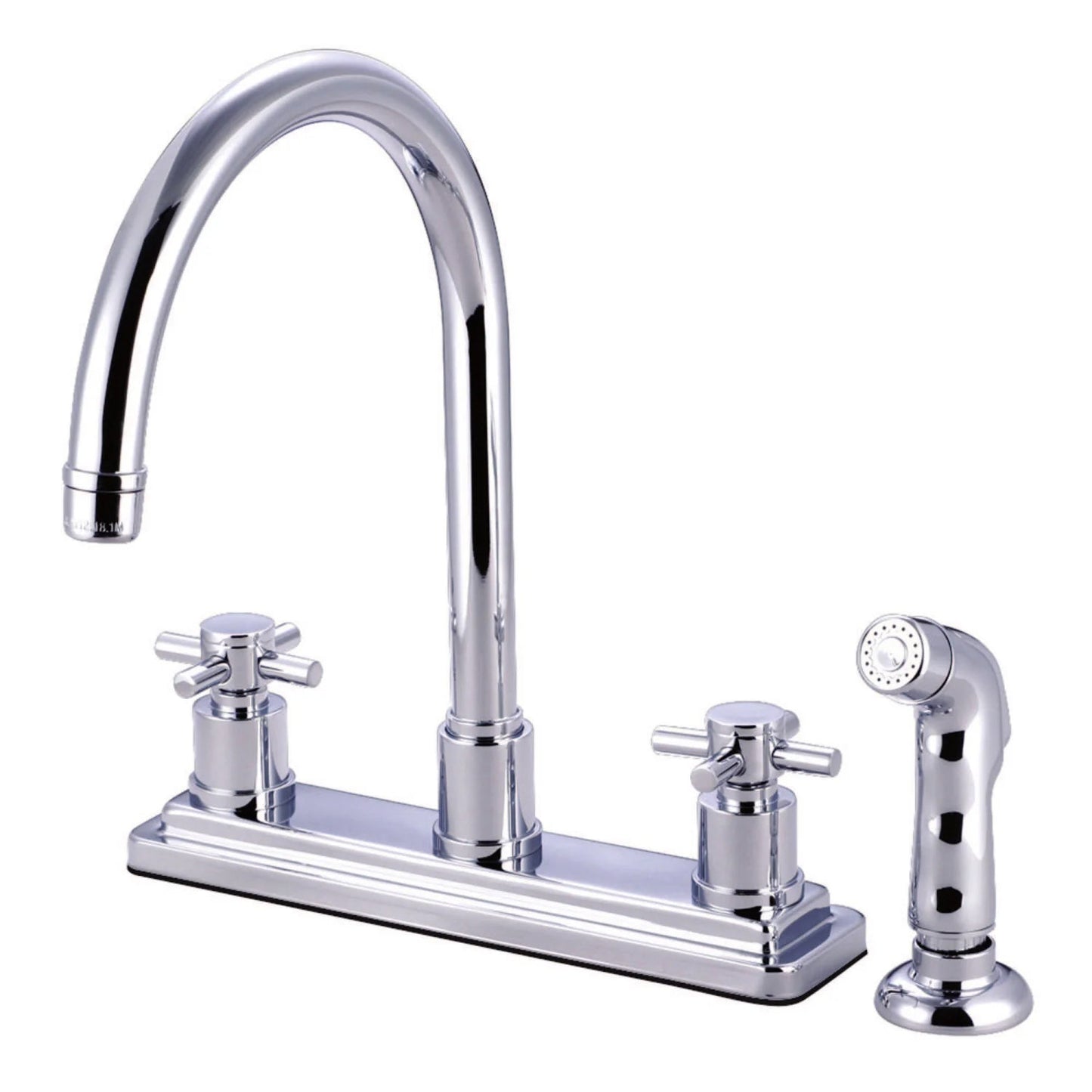 Concord Q Two-Handle 4-Hole Deck Mount 8" Centerset Side Sprayer Kitchen Faucet