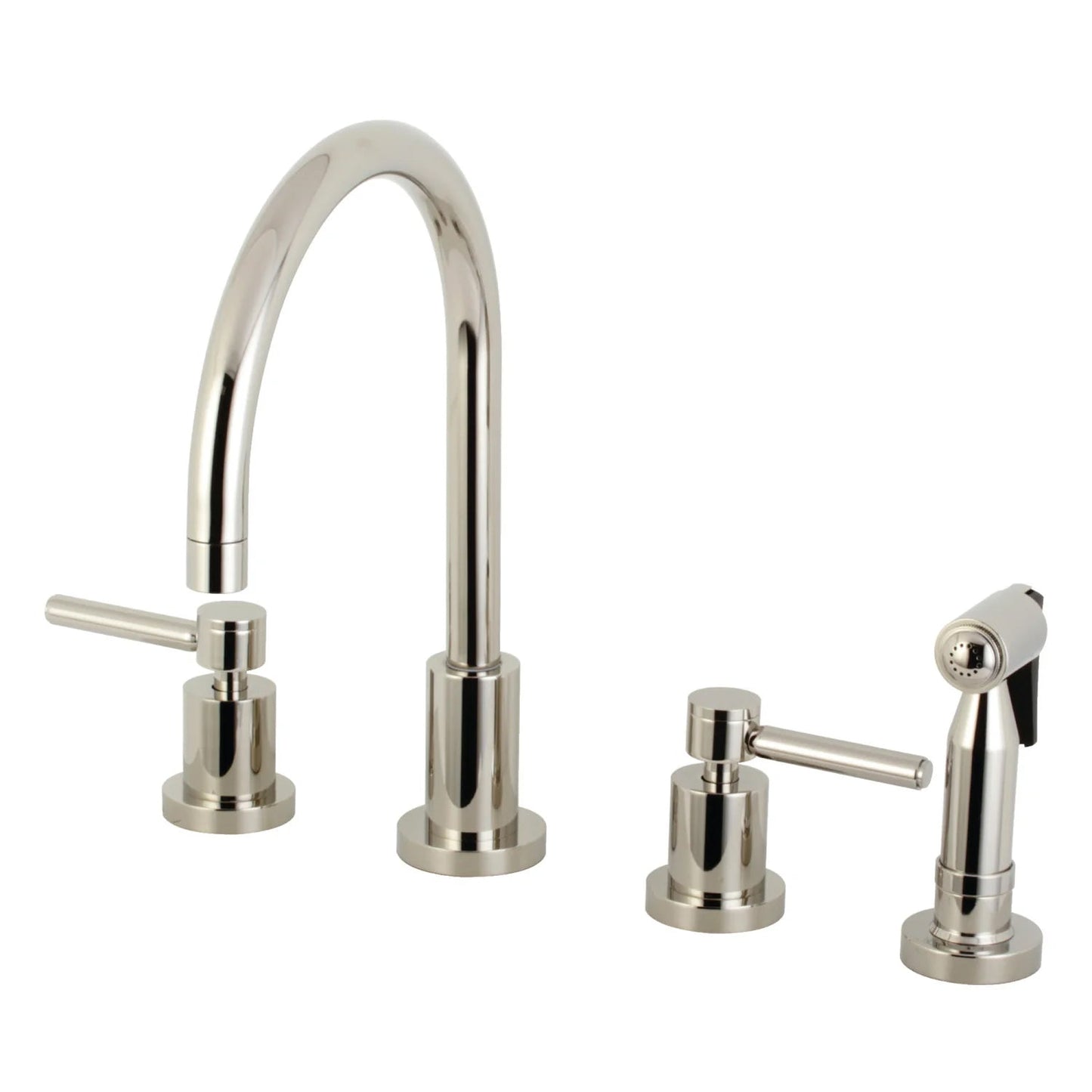 Concord S Two-Handle 4-Hole Deck Mount Widespread Side Sprayer Kitchen Faucet