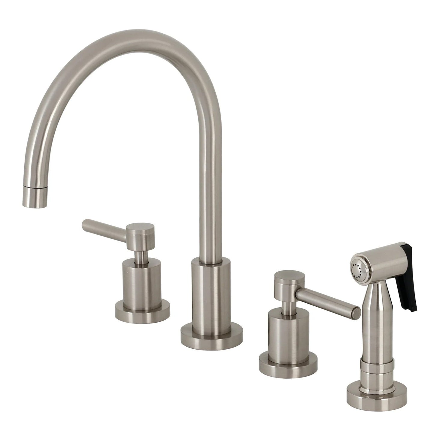 Concord S Two-Handle 4-Hole Deck Mount Widespread Side Sprayer Kitchen Faucet