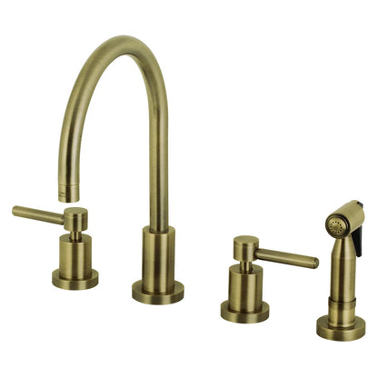 Concord S Two-Handle 4-Hole Deck Mount Widespread Side Sprayer Kitchen Faucet