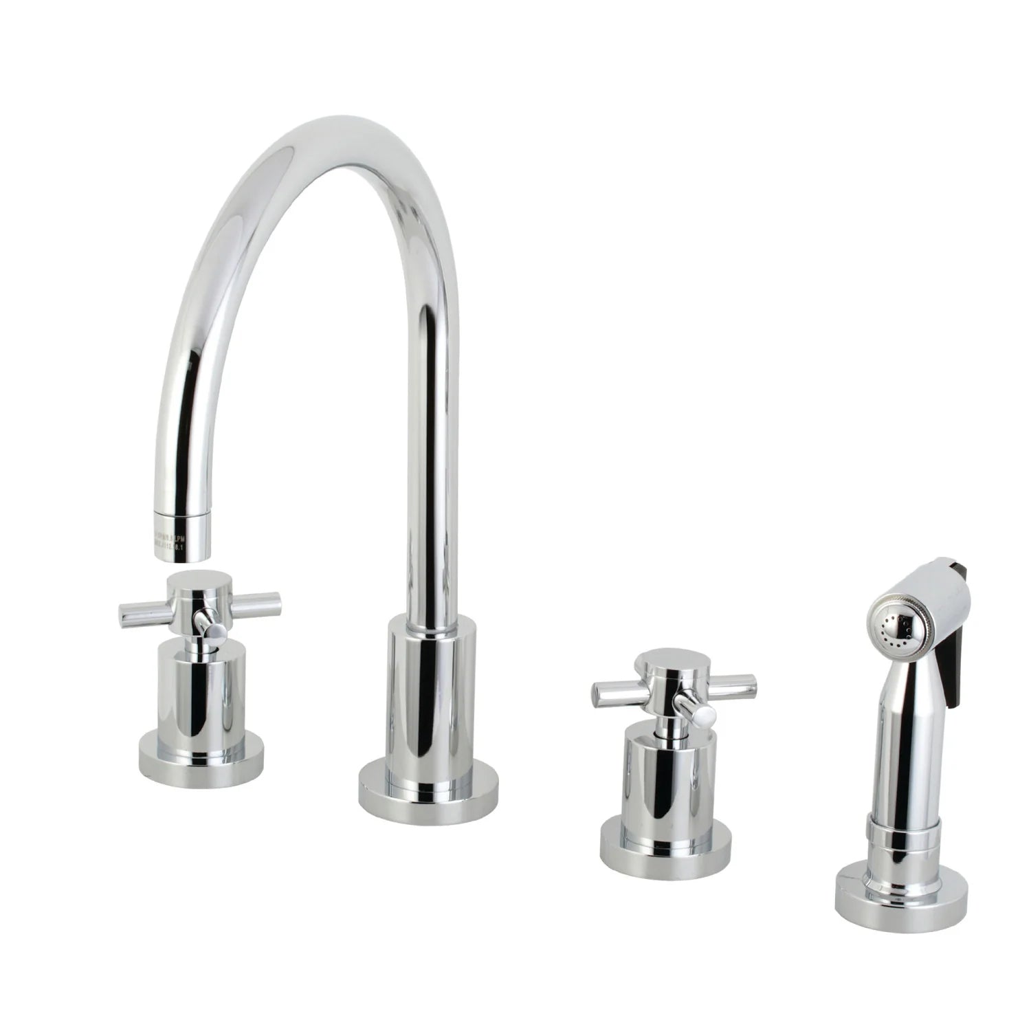 Concord U Two-Handle 4-Hole Deck Mount Widespread Side Sprayer Kitchen Faucet