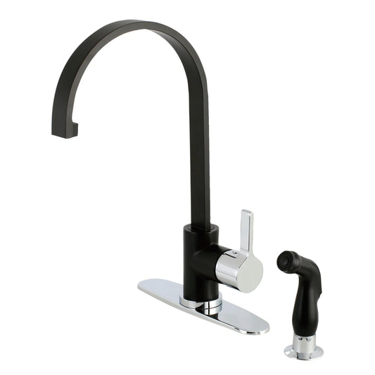 Continental D Single-Handle 2-Hole Deck Mount Side Sprayer Kitchen Faucet