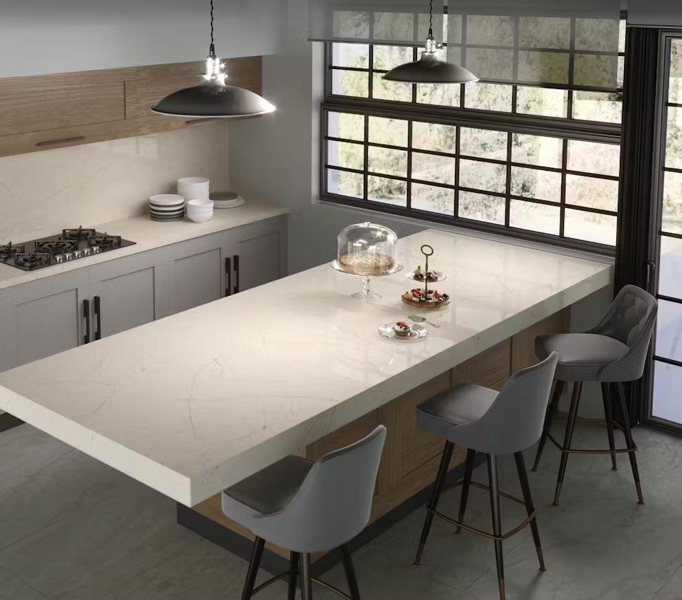 Cosentino Silestone Eternal Collection Et Marfil Polished or Suede Finish 128" x 63" Quartz Slab