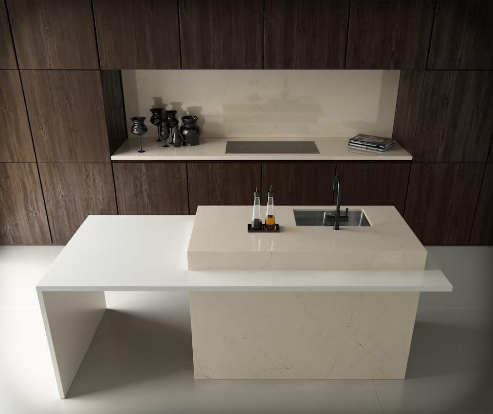 Cosentino Silestone Eternal Collection Et Marfil Polished or Suede Finish 128" x 63" Quartz Slab