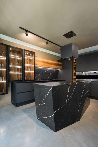 Cosentino Silestone Eternal Collection Et Marquina Polished or Suede Finish 128" x 63" Quartz Slab