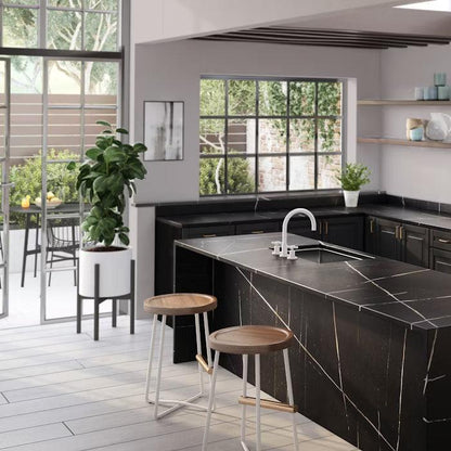 Cosentino Silestone Eternal Collection Et. Noir Polished or Suede Finish 128" x 63" Quartz Slab