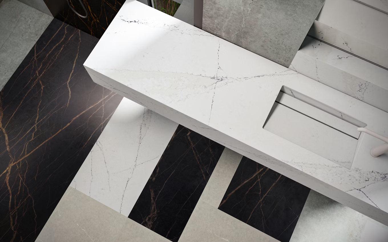 Cosentino Silestone Ethereal Collection Ethereal Noctis Polished or Suede Finish 128" x 63" Quartz Slab