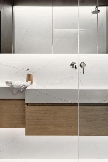 Cosentino Silestone Ethereal Collection Ethereal Noctis Polished or Suede Finish 128" x 63" Quartz Slab