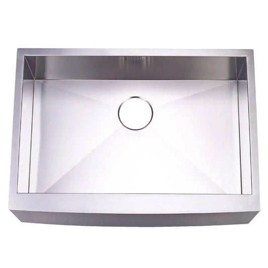 Denver 30" x 21" x 10" Stainless Steel Apron-Front Single Bowl Undermount Farmhouse Kitchen Sink