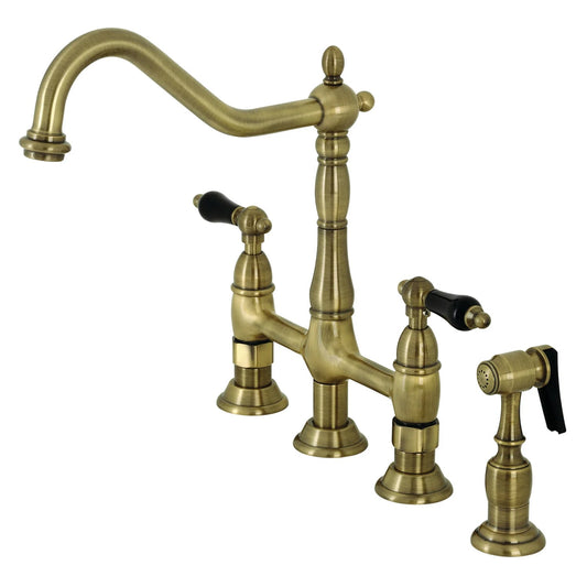 Duchess D Two-Handle 4-Hole Deck Mount Side Sprayer Bridge Kitchen Faucet