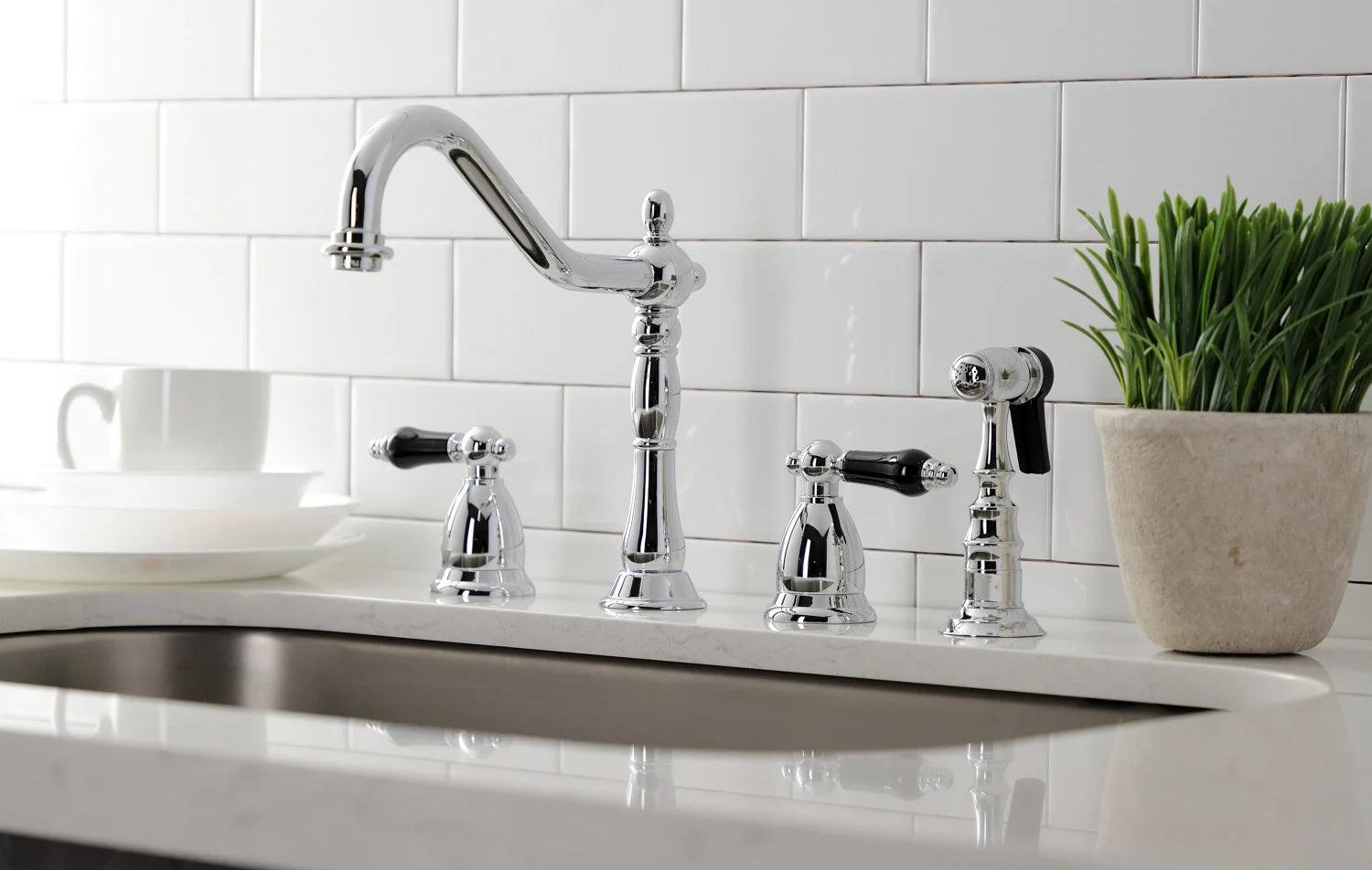 Duchess G Two-Handle 4-Hole Deck Mount Side Sprayer Widespread Kitchen Faucet