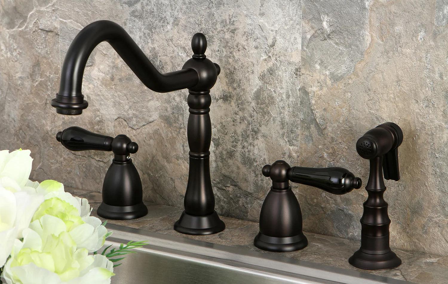 Duchess G Two-Handle 4-Hole Deck Mount Side Sprayer Widespread Kitchen Faucet