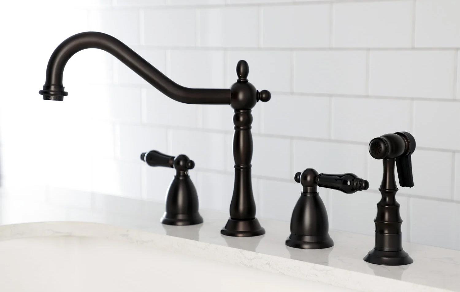 Duchess G Two-Handle 4-Hole Deck Mount Side Sprayer Widespread Kitchen Faucet