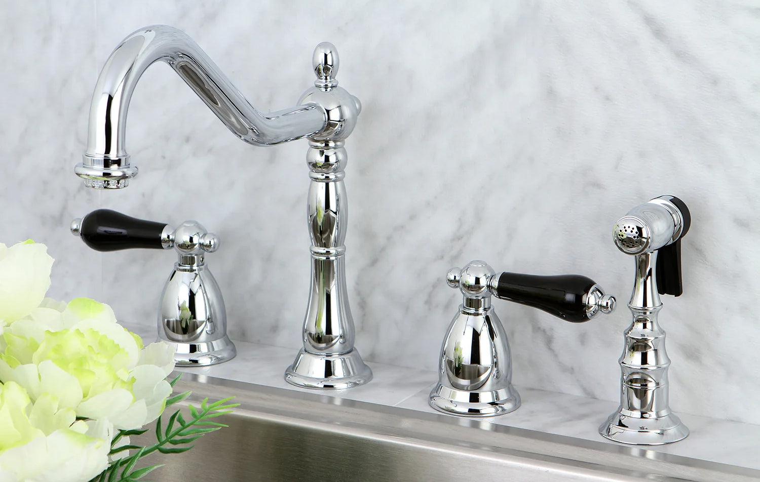 Duchess G Two-Handle 4-Hole Deck Mount Side Sprayer Widespread Kitchen Faucet