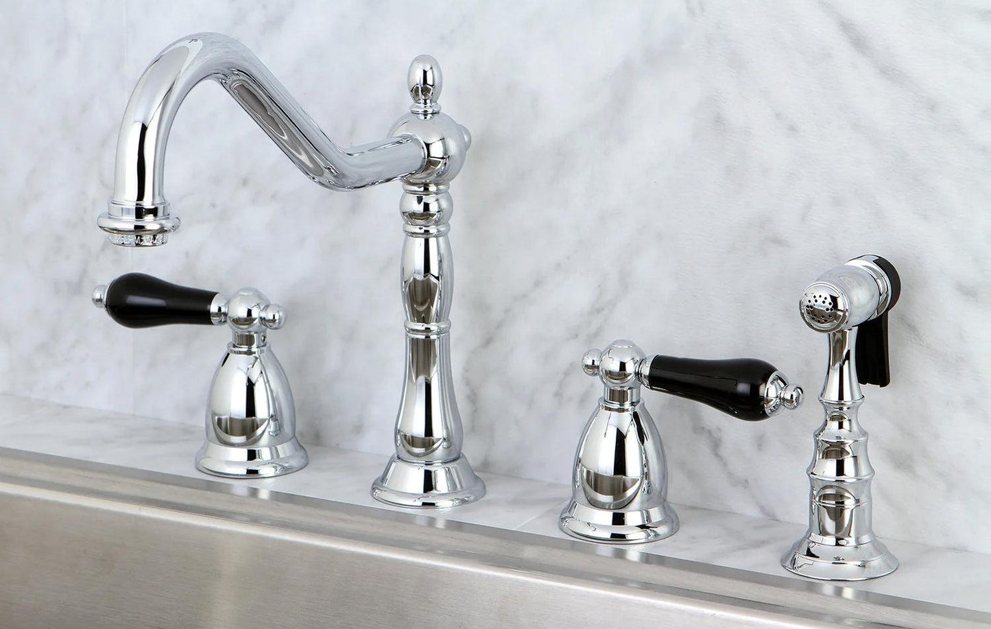 Duchess G Two-Handle 4-Hole Deck Mount Side Sprayer Widespread Kitchen Faucet