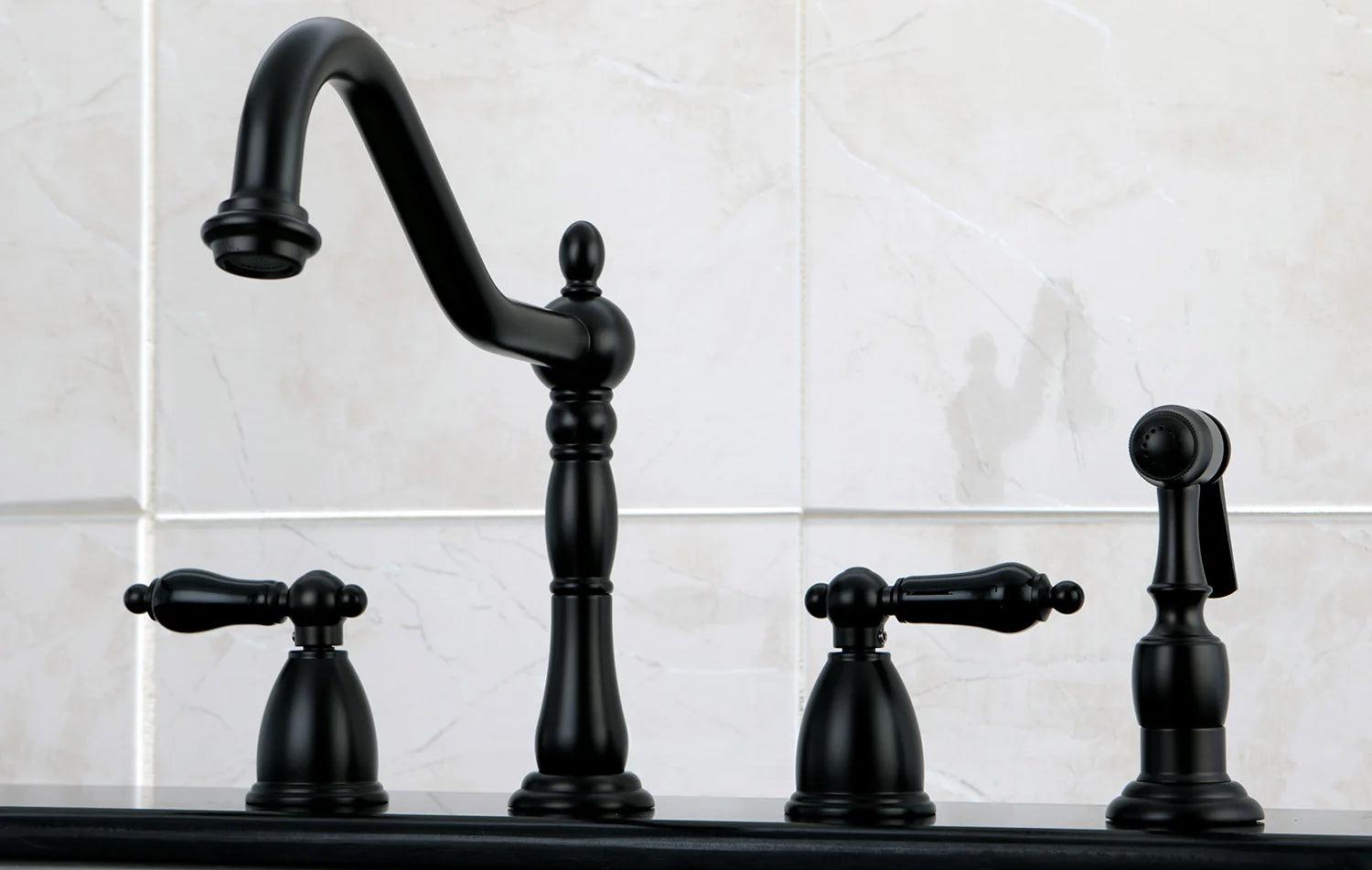 Duchess J Two-Handle 4-Hole Deck Mount Widespread Side Sprayer Kitchen Faucet