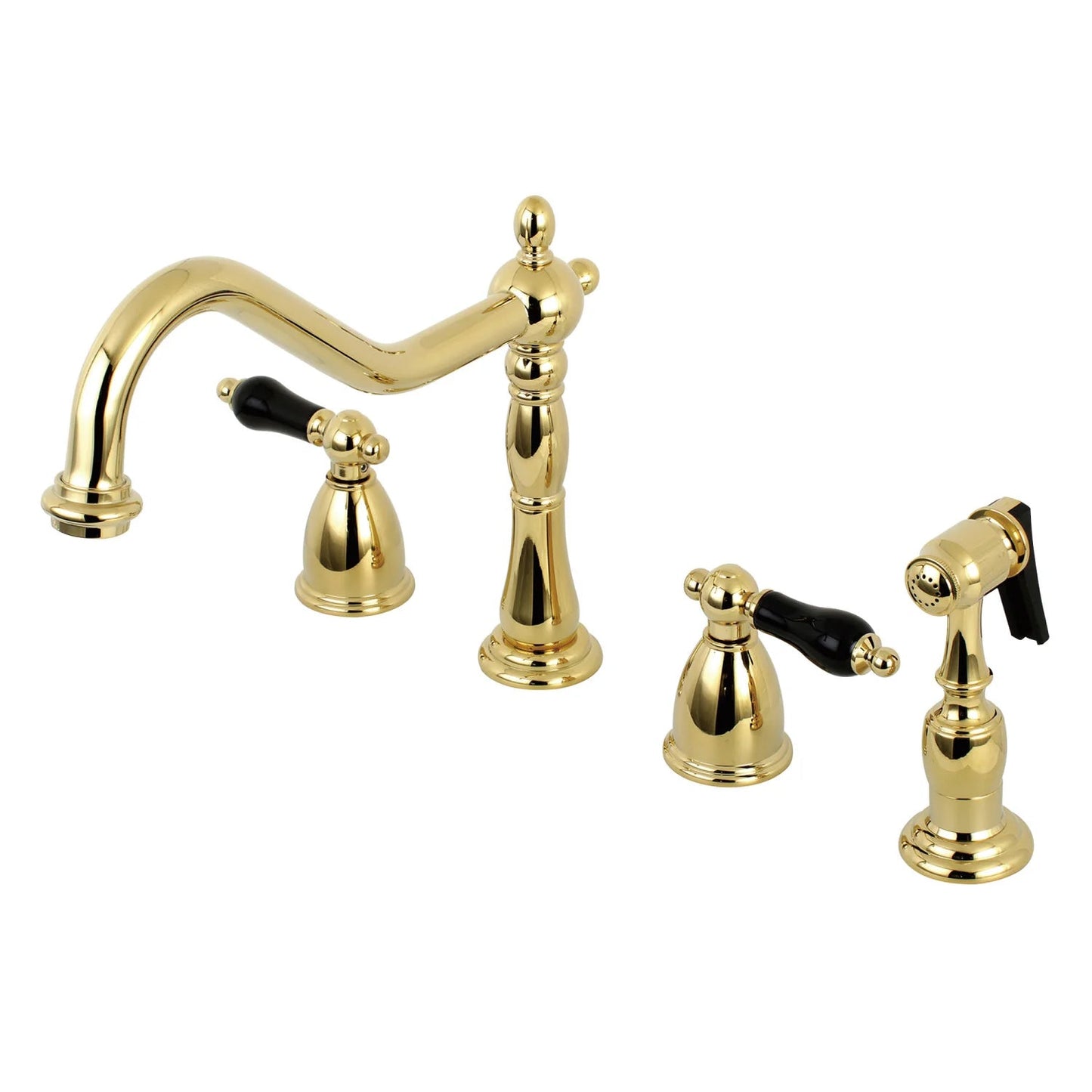 Duchess J Two-Handle 4-Hole Deck Mount Widespread Side Sprayer Kitchen Faucet