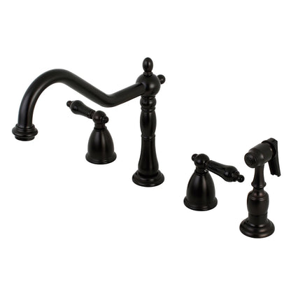 Duchess J Two-Handle 4-Hole Deck Mount Widespread Side Sprayer Kitchen Faucet