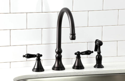 Duchess M Two-Handle 4-Hole Deck Mount Widespread Side Sprayer Kitchen Faucet