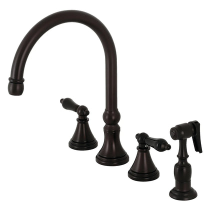 Duchess M Two-Handle 4-Hole Deck Mount Widespread Side Sprayer Kitchen Faucet