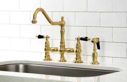 Duchess O Two-Handle 4-Hole Deck Mount Bridge Side Sprayer Kitchen Faucet