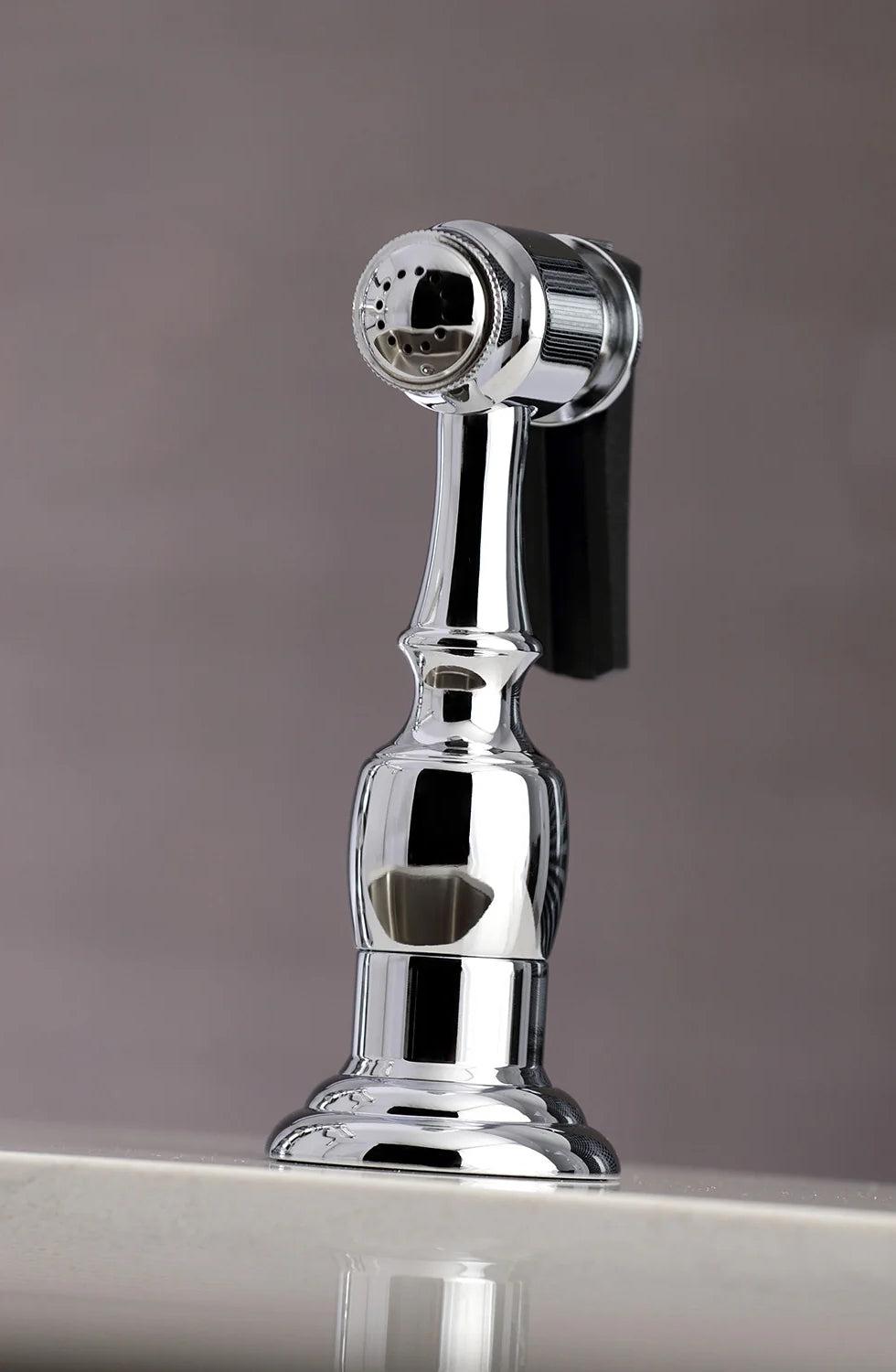 Duchess O Two-Handle 4-Hole Deck Mount Bridge Side Sprayer Kitchen Faucet