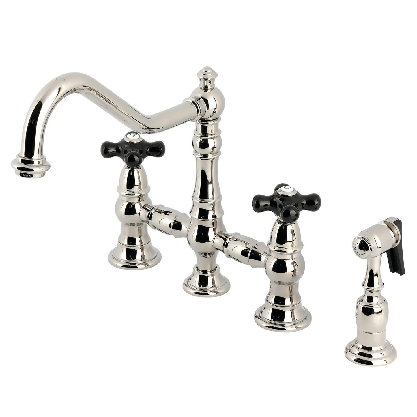 Duchess P Two-Handle 4-Hole Deck Mount Bridge Side Sprayer Kitchen Faucet