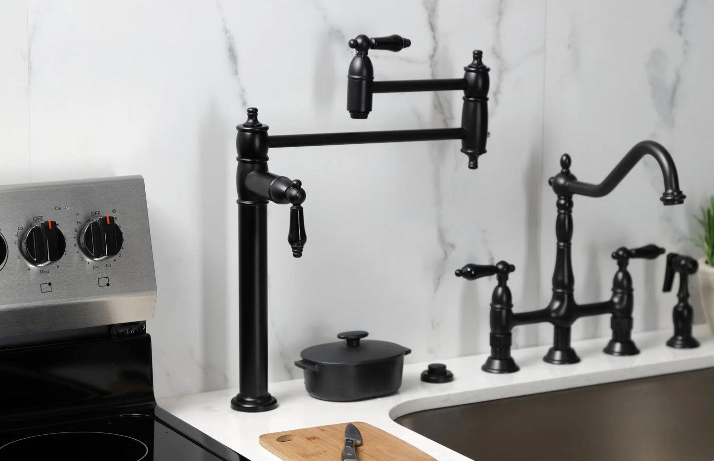 Duchess Q Two-Handle 1-Hole Deck Mount Pot Filler/Kitchen Faucet