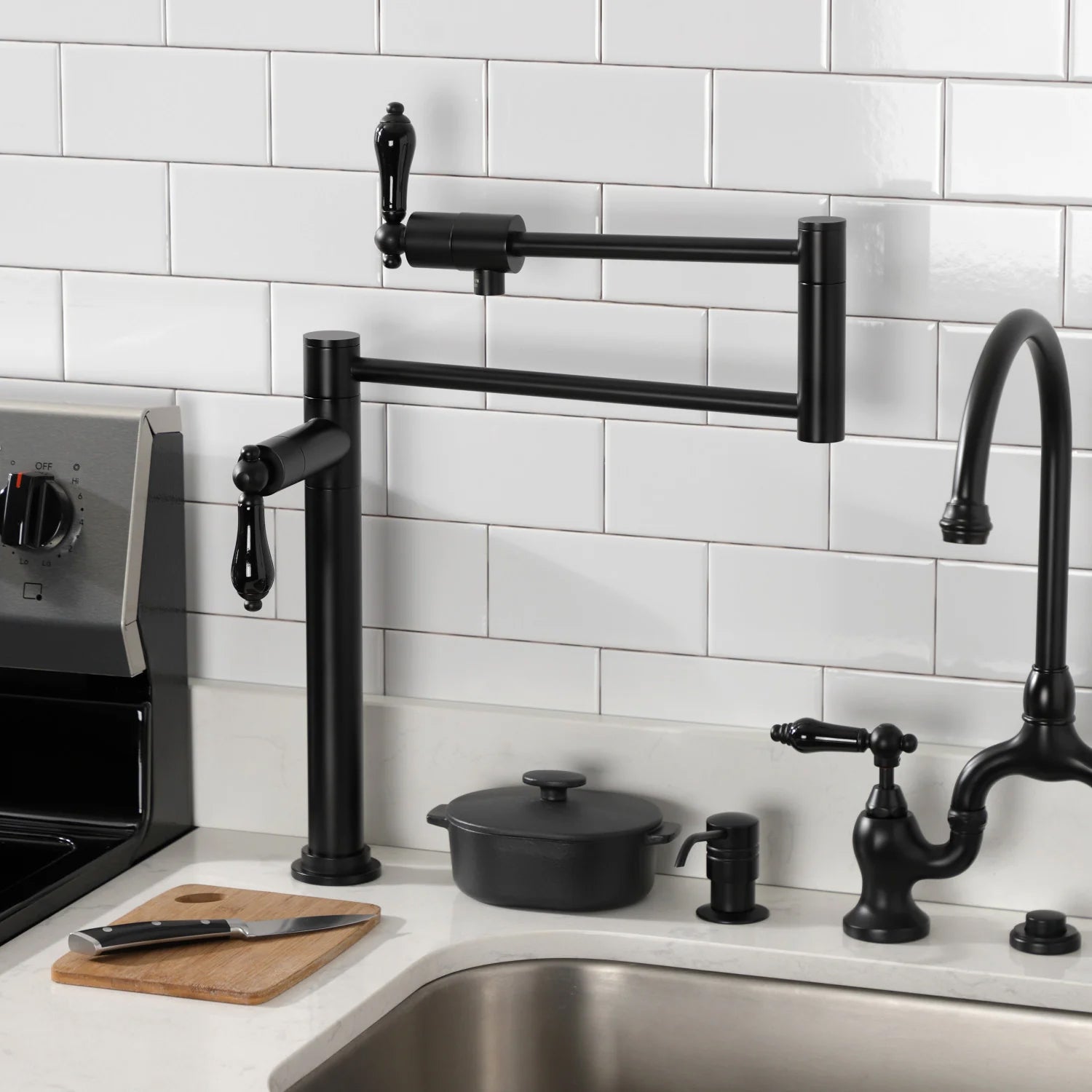 Duchess T Two-Handle 1-Hole Deck Mount Pot Filler/Kitchen Faucet