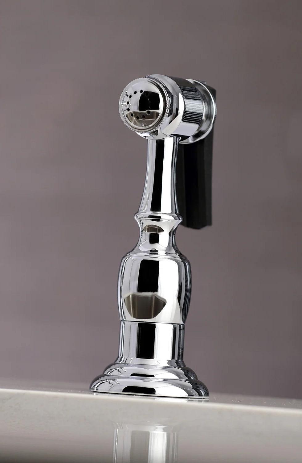 Duchess U Two-Handle 4-Hole Deck Mount Bridge Side Sprayer Kitchen Faucet