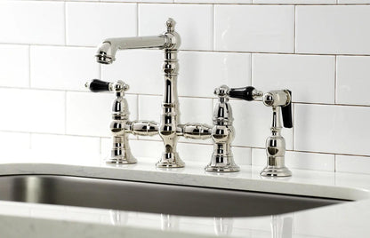 Duchess U Two-Handle 4-Hole Deck Mount Bridge Side Sprayer Kitchen Faucet