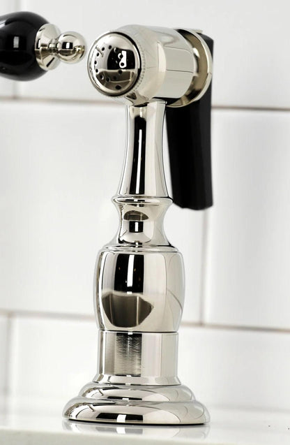 Duchess U Two-Handle 4-Hole Deck Mount Bridge Side Sprayer Kitchen Faucet