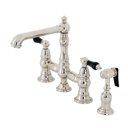 Duchess U Two-Handle 4-Hole Deck Mount Bridge Side Sprayer Kitchen Faucet