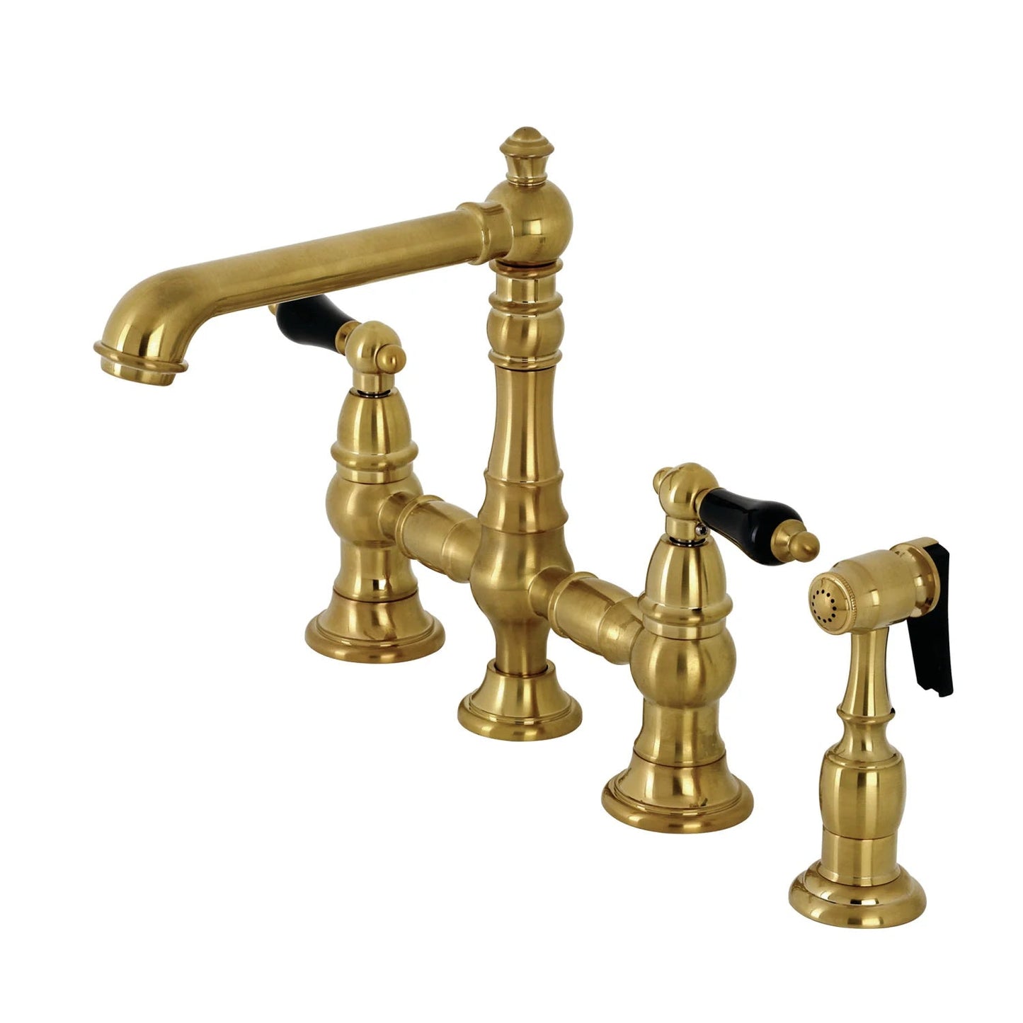 Duchess U Two-Handle 4-Hole Deck Mount Bridge Side Sprayer Kitchen Faucet