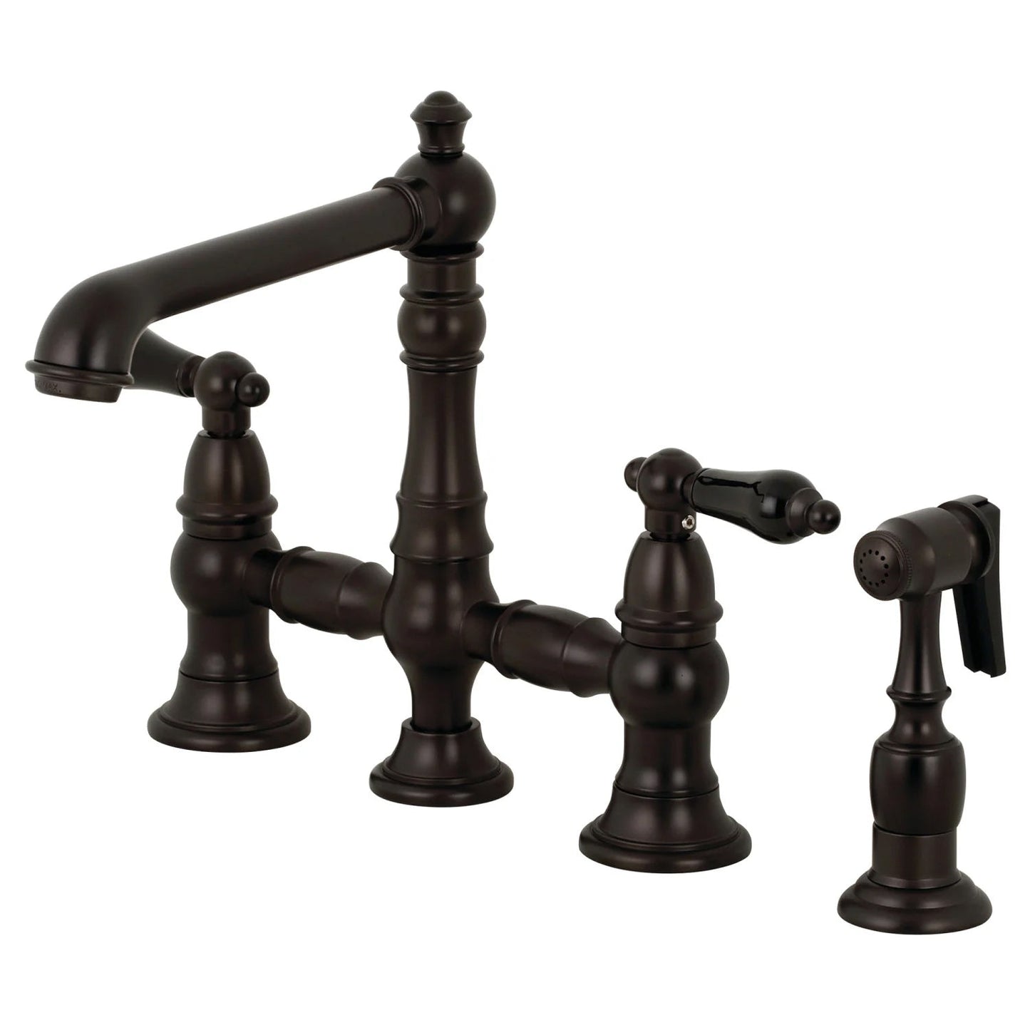 Duchess U Two-Handle 4-Hole Deck Mount Bridge Side Sprayer Kitchen Faucet