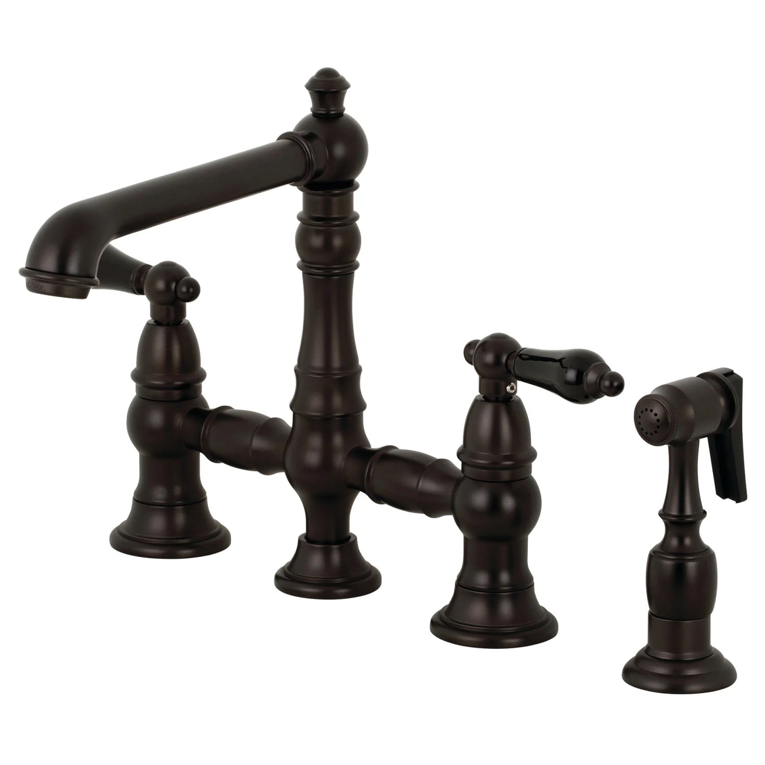 Duchess U Two-Handle 4-Hole Deck Mount Bridge Side Sprayer Kitchen Faucet