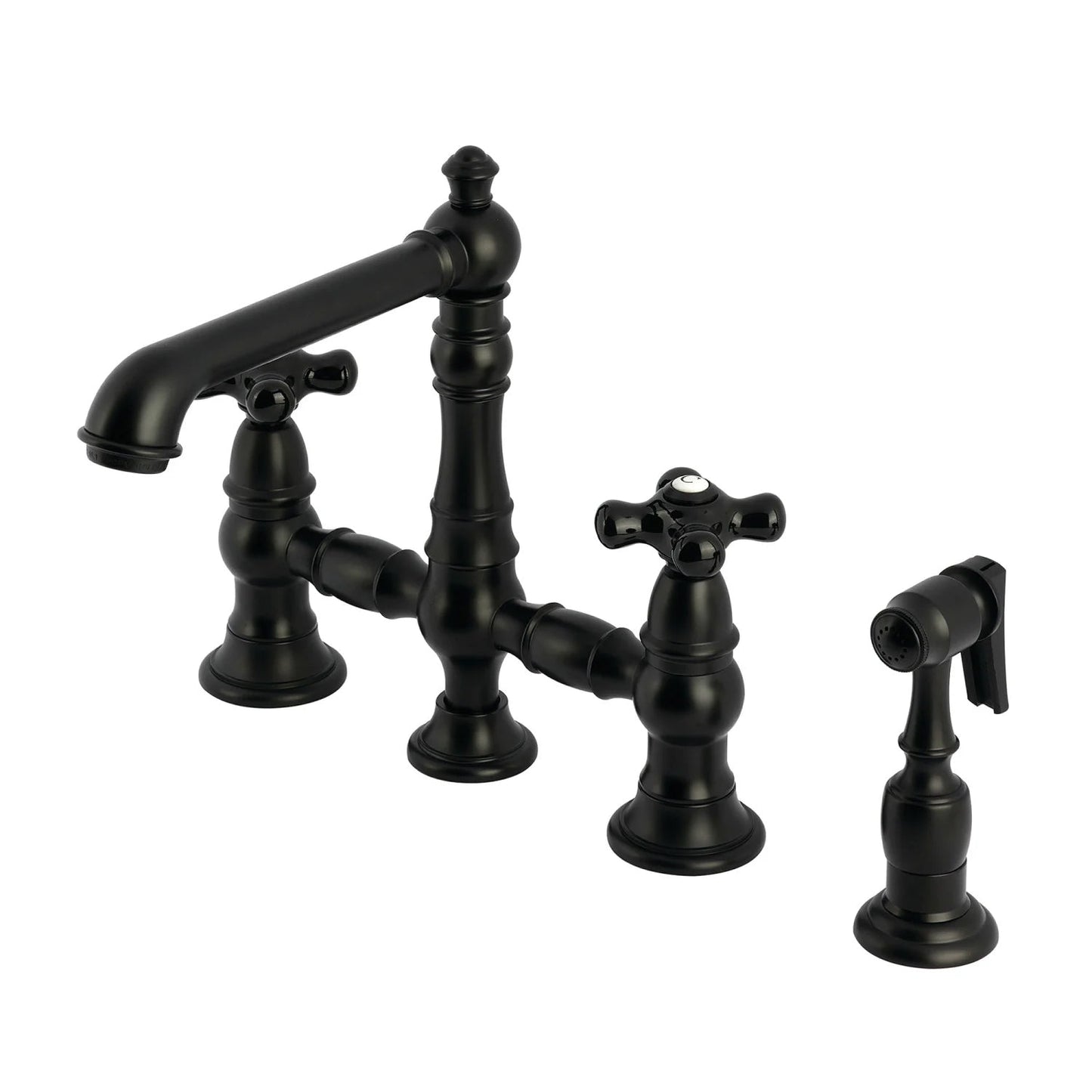 Duchess V Two-Handle 4-Hole Deck Mount Bridge Side Sprayer Kitchen Faucet