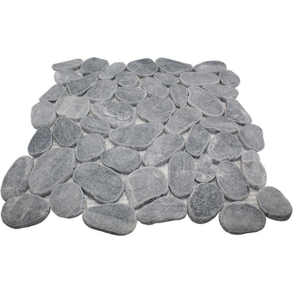 ET River Stone Stormy Grey 11.5" x 11.5" Stone Mosaic Tile