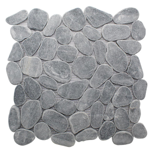 ET River Stone Stormy Grey 11.5" x 11.5" Stone Mosaic Tile