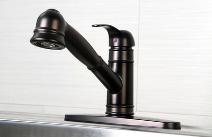 Eden Single-Handle 1-Hole/3-Hole Deck Mount Pull-Out Sprayer Kitchen Faucet