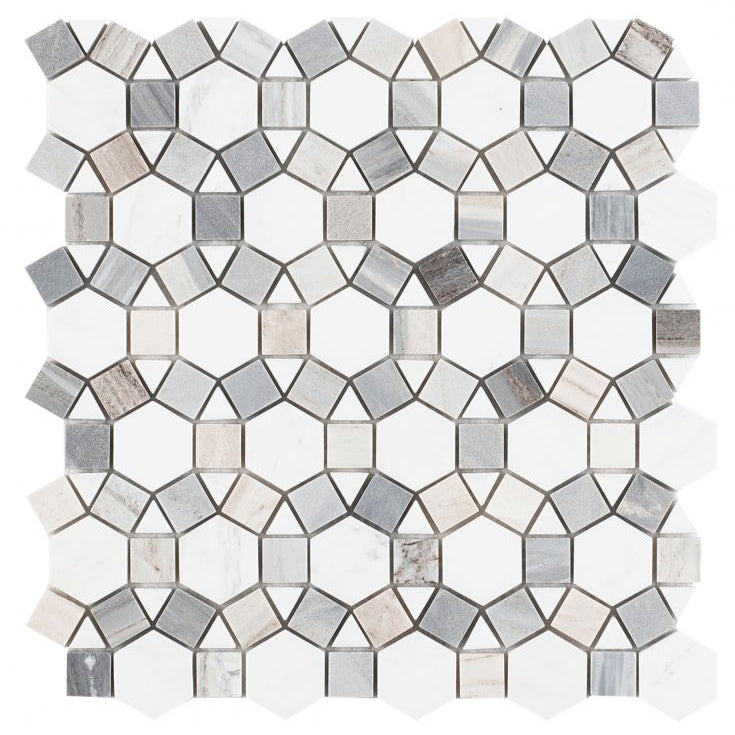 Elysium Tiles Aether Blue 11.5" x 12" Mosaic Tile