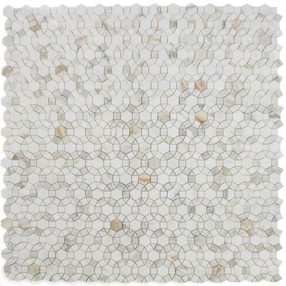 Elysium Tiles Aether Calacatta Honed 11.5" x 12" Mosaic Tile