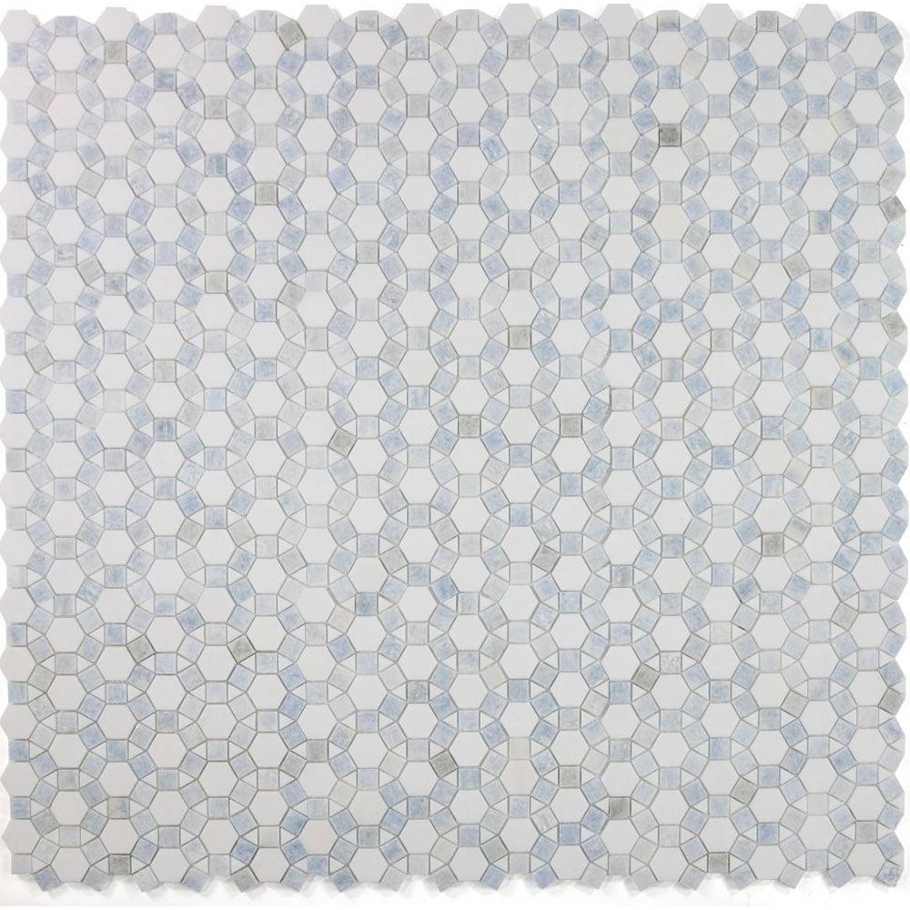 Elysium Tiles Aether Crystal Ocean Honed 11.5" x 12" Mosaic Tile