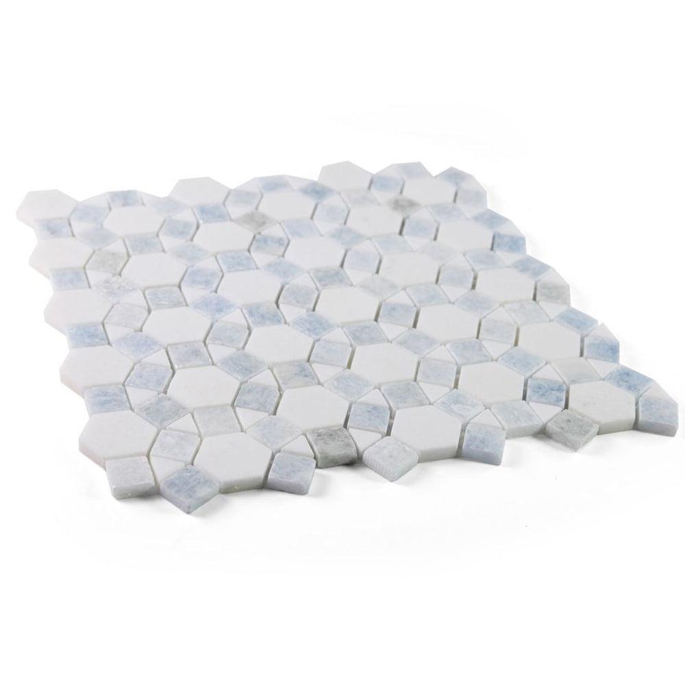 Elysium Tiles Aether Crystal Ocean Honed 11.5" x 12" Mosaic Tile