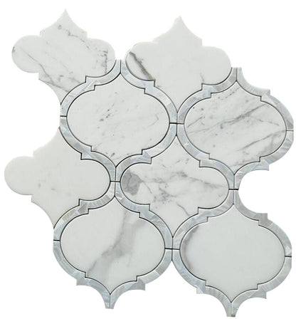 Elysium Tiles Alice Pearl Calacatta White 11.5" x 12" Marble Mosaic Tile