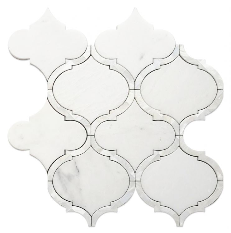 Elysium Tiles Alice Pearl Snow White 11.5" x 12" Marble Mosaic Tile